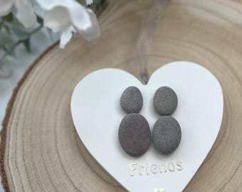 Pebble Wooden Heart Family Thank You Gift Keepsake
