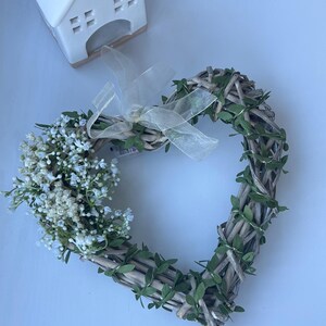 Wicker Light Up Heart Wreath: Handmade Artificial Flower Decor image 2