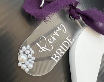 Personalised Acrylic Name Tag: Wedding Place Setting/Acrylic hanger tag