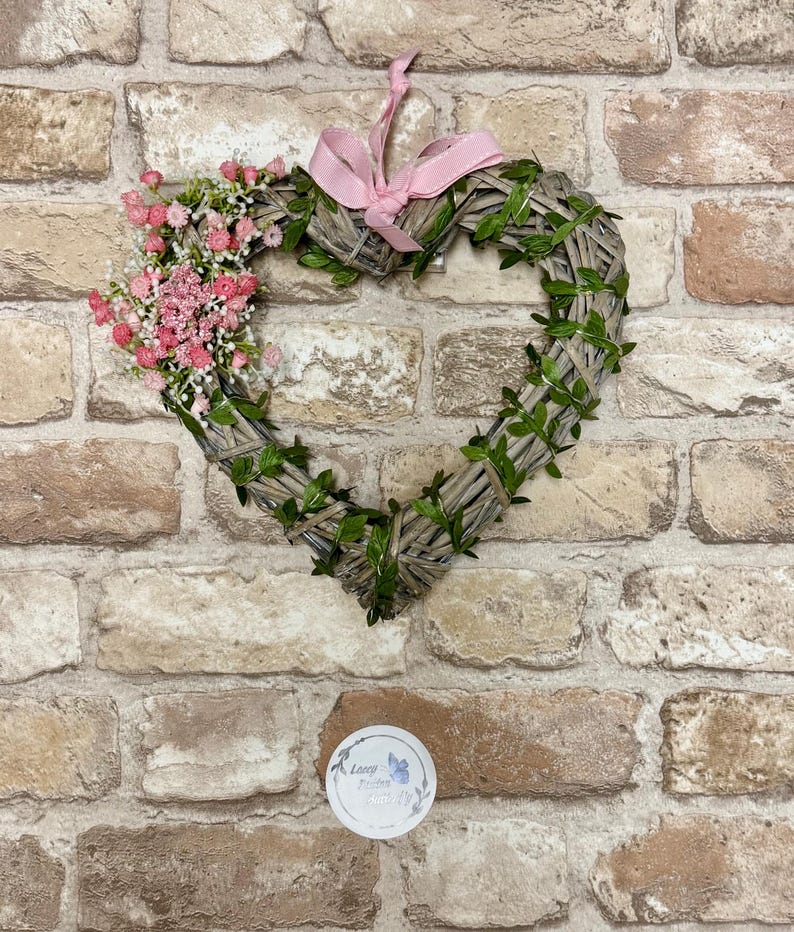 Wicker Light Up Heart Wreath: Handmade Artificial Flower Decor image 15