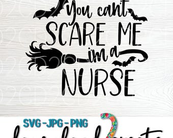 Nie przestraszysz mnie, jestem pielęgniarką SVG, projekt na Halloween (pobranie cyfrowe)