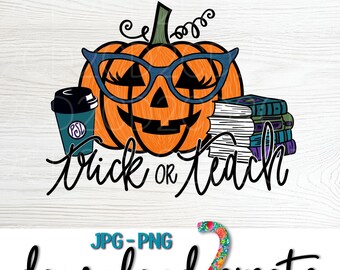 Cukierek albo psikus na Halloween PNG, projekt koszulki dla nauczyciela (pobranie cyfrowe)