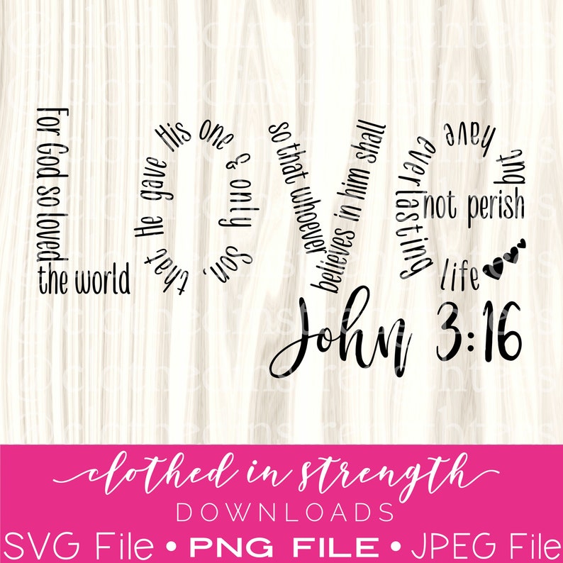 Download John 3:16 SVG File Love Christian Download Church Digital | Etsy
