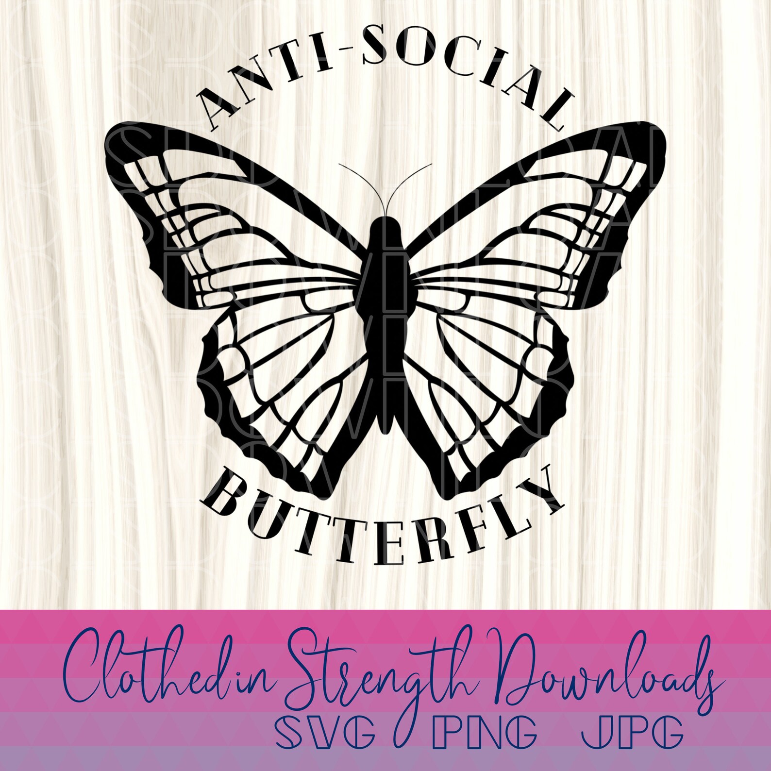 Download Anti-Social Butterfly SVG File introvert Download funny | Etsy