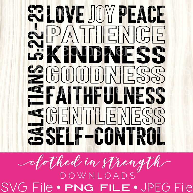 Fruits of the Spirit SVG File Christian Download Love Joy Etsy