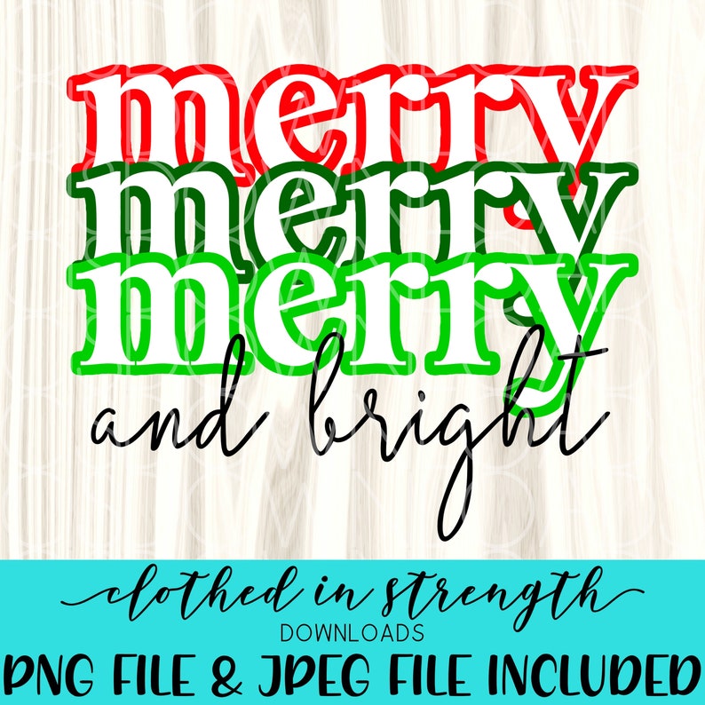 Download Merry and Bright PNG Christmas shirt designs Sublimation ...