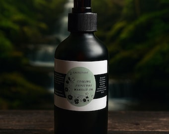 Cooling Recovery Massage Oil , Arnica, Peppermint, Wintergreen & Eucalyptus  Muscle Relief and Sore Body Support , massage therapy