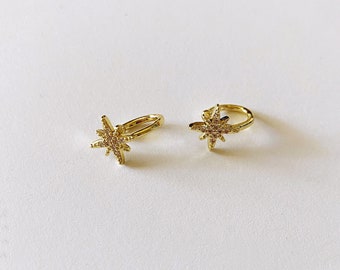 Star Gold Plated Cuff Earrings
