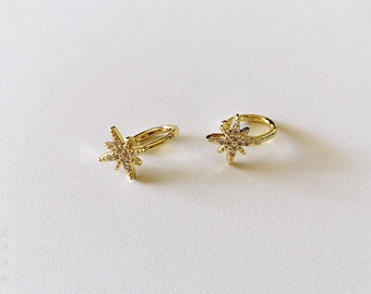 Star Gold Plated Cuff Earrings