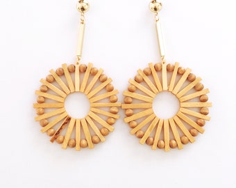 Round Wooden Earrings