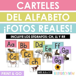 Spaans alfabet met echte foto's Spaanse alfabettabel Alfabeto con Fotos Reales