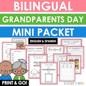 Journée des grands-parents bilingue | Activités pour le jour de los Abuelos | Fête des grands-parents | Jour de los Abuelos