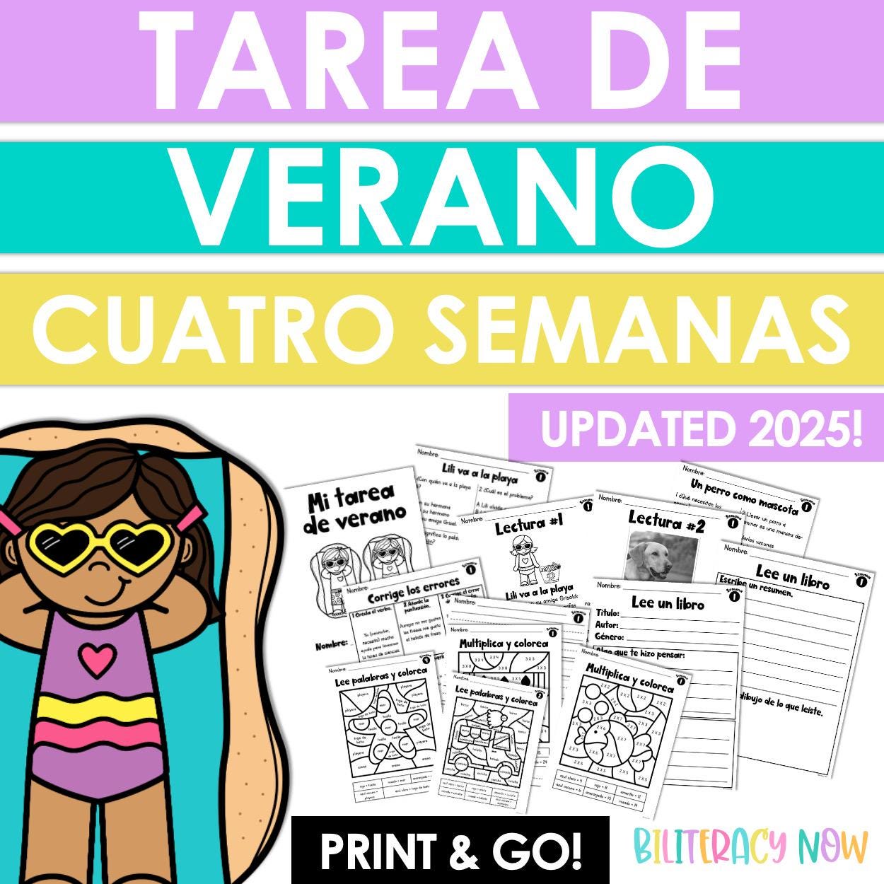 Spanish Summer Homework Packet: Reading, Writing, Editing (PDF) - Etsy