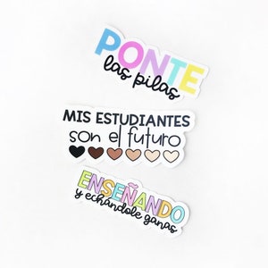 Bilingual Teacher Stickers Set | Stickers in Spanish for Teachers