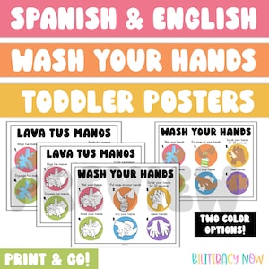 Bilingual Wash your Hands Posters Spanish Posters Lávate las Manos