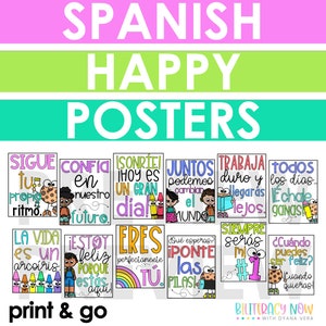 Spanish Happy Posters Spanish Positive Posters Spanish Classroom Posters