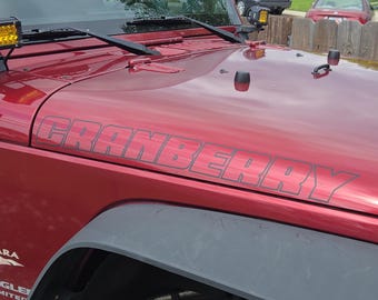 Custom Jeep Hood Decal: Personalized Vinyl Name Decal