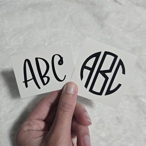 Individuelles Monogramm Vinyl Aufkleber: Laptop, Tasse, Auto Aufkleber