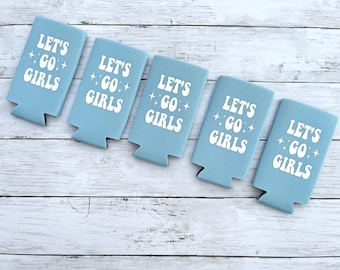 Let's Go Girls Bachelorette Party Slim Can Coolers, Retro Bachelorette Party Coozies, Nashville Bachelorette, Nashville Birthday Party