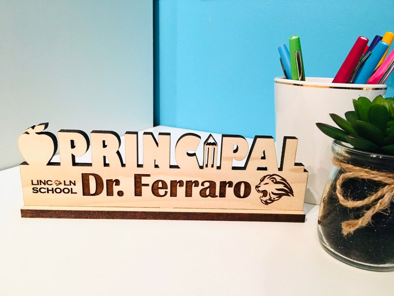 Personalized Principal Desk Plate School Principal Desk Sign Etsy