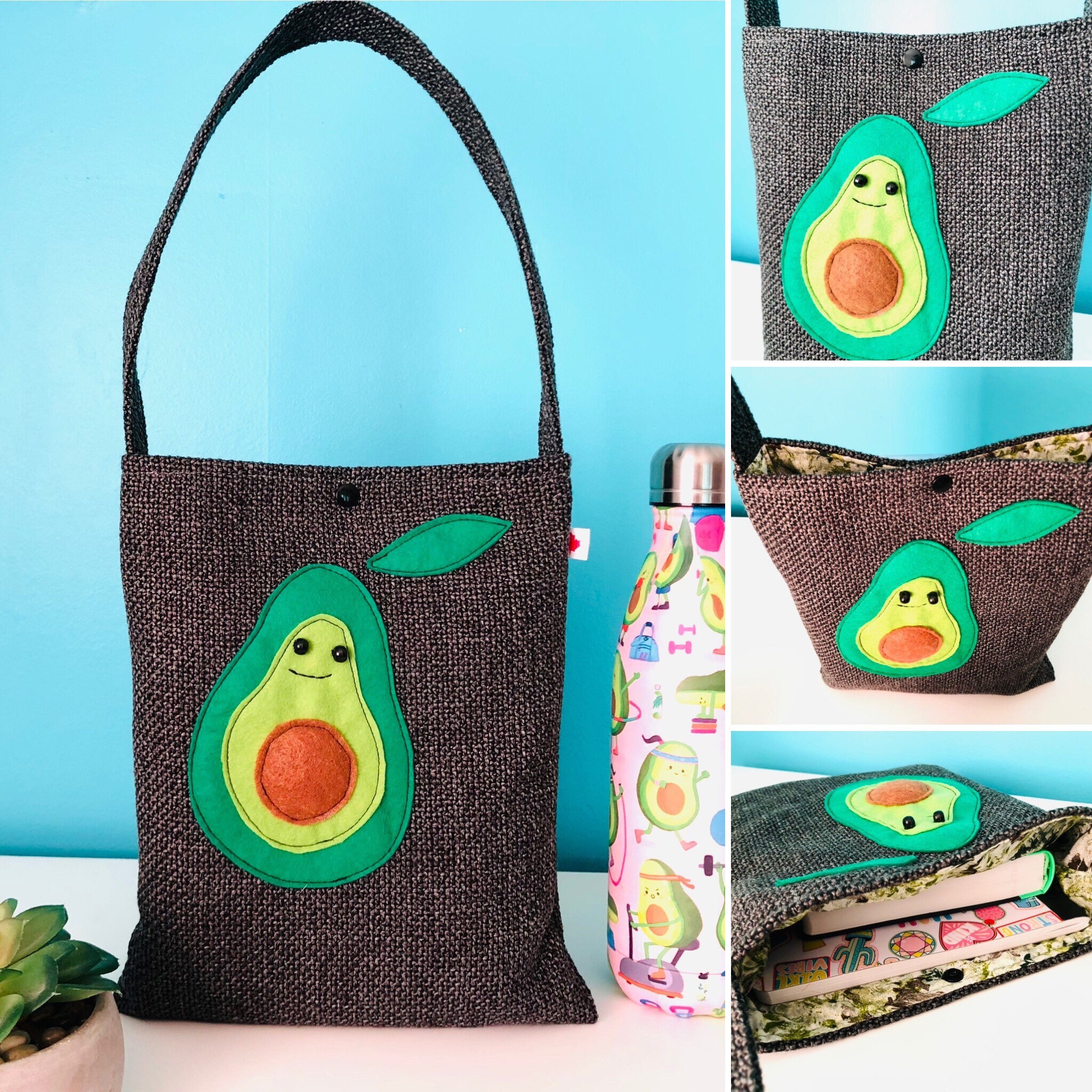 Avocado Tote Bag Cute Avocado Shoulder Bag Avocado Purse Etsy