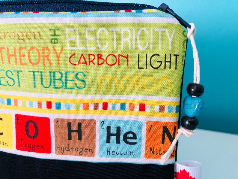 Science teacher pencil case Scientist gift Science teacher gift Periodic table pouch Teacher pouch Science teacher zipper pouch