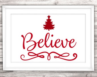 Download Free Believe Christmas Svg Etsy PSD Mockup Template
