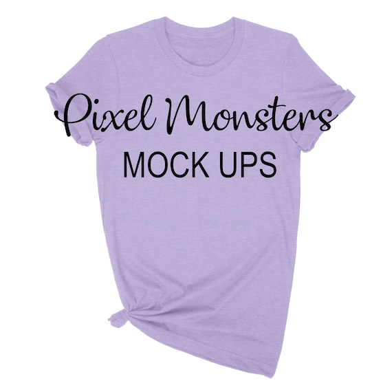 Download Bella Canvas 3001 Mockup Heather Team Purple T-Shirt Bella ...