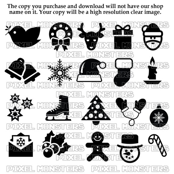 Christmas Svg Icon Bundle Christmas Svg File Svg File Etsy