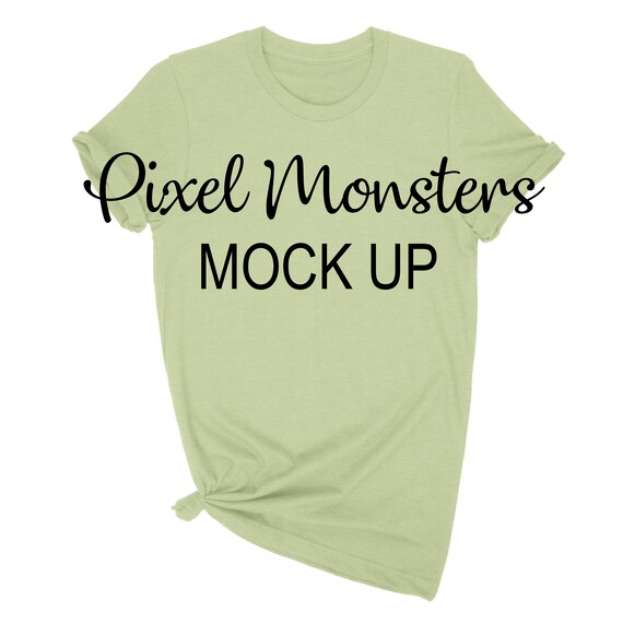 Bella Canvas 3001 Mockup Heather Green Tshirt Bella Canvas Etsy