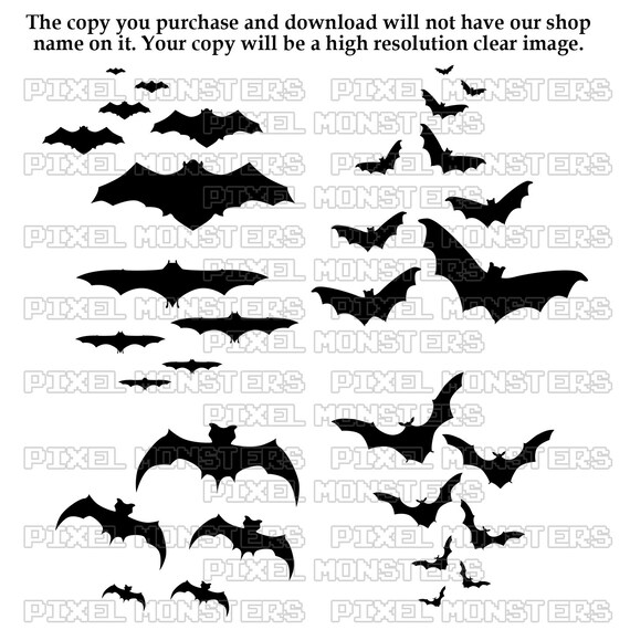Download Free Svg File Bats Svg Instant Download Cricut Silhouette Etsy SVG Cut Files
