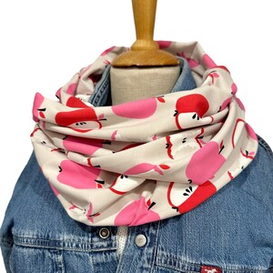 Tuecherfee loop scarf, loop for women, wrap scarf, neckerchief, summer scarf / round scarf in beige, red, pink, black, made of high-quality cotton