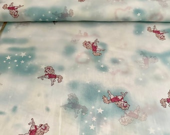 Chiffon / Kinderstoff Pferdemotiv - leicht durchscheinend  / Kindermotive / 100% Polyester 4,90 EUR/m (Breite Stoffballen 1,50m)