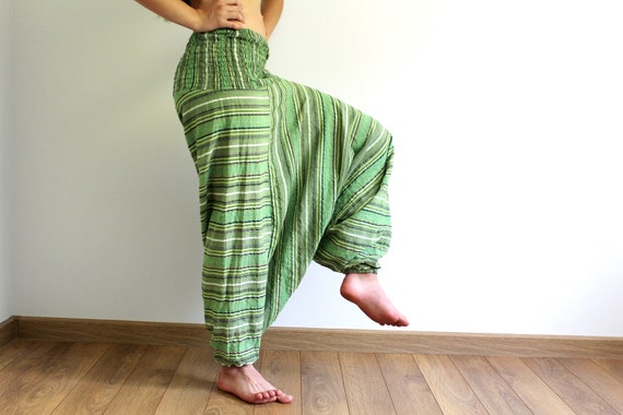 striped parachute pants