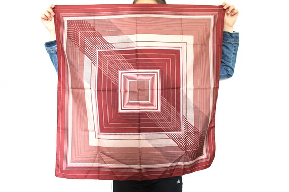 Vintage Scarf, Designer Scarf, Made in Italy, Burg
