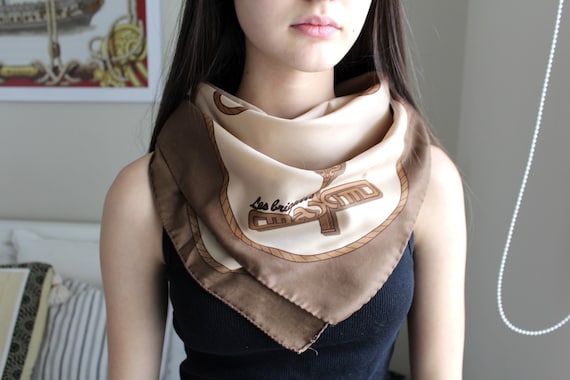 Vintage Brown Scarf, Neck Scarf, Women's Scarf, Me