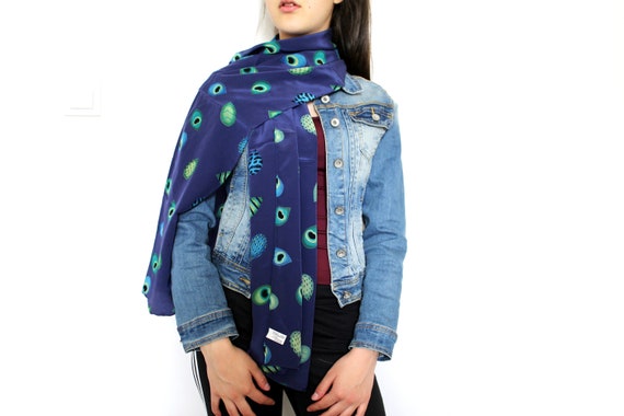Vintage Silk Scarf, Designer Scarf, Neck Scarf, He