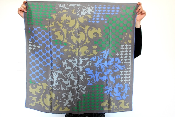 Vintage Silk Scarf, Designer Scarf, Neck Scarf, Ha