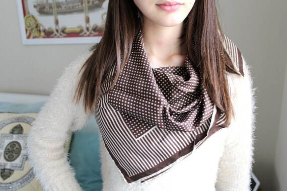 Vintage Silk Scarf, 90's Scarf, Geometrical Scarf,