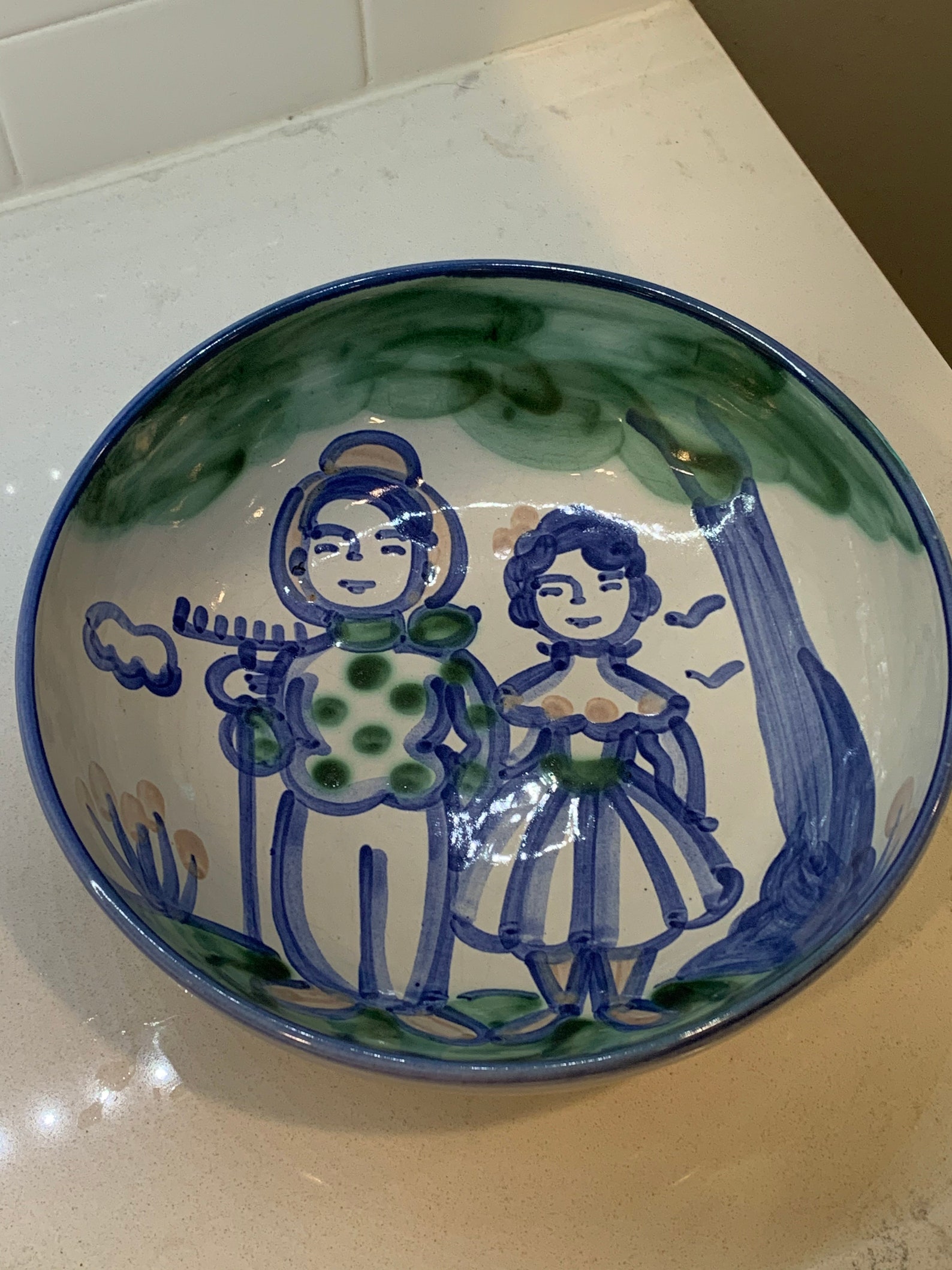 M. A. Hadley Large 11 Stoneware Spaghetti/Serving Bowl Etsy