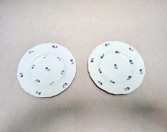 コールポート（イングランド）製 ブルーパンジー柄 小皿 2枚セット
