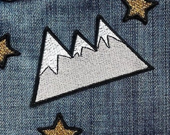 Glow in the dark Mountains patch Sew  Patch for Backpacks Embroidered Patch