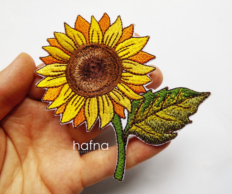 Sunflower Embroidered Patch Sew on Patch Flowers Floral Embroidery