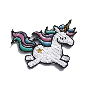 Unicorn Sew on Patch Naszywka Embroidered Patch Applique Patches for Backpacks Patches for Bags For t-shirt DIY Refashion For Denim image 2