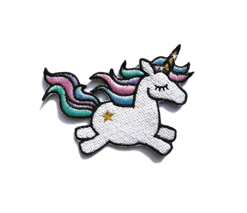 Unicorn Sew on Patch Naszywka Embroidered Patch Applique Patches for Backpacks Patches for Bags For t-shirt DIY Refashion For Denim image 2