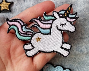 Unicorn Sew on Patch Naszywka Embroidered Patch Applique Patches for Backpacks Patches for Bags For t-shirt DIY Refashion For Denim