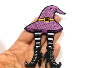 Halloween -Witch in a hat Sew on Patch  Embroidered Patch Applique Patches for Backpacks Trend Patches for Halloween For Fanny Pack