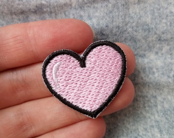 Pink Little Heart Sew on Patch Naszywka Embroidered Patch Applique Patches for Backpacks Trend Patches for Fanny Pack Refashion For Denim