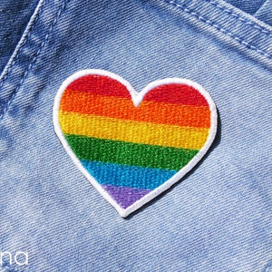 Rainbow Heart Sew on Patch Embroidered Patch Applique Patches for Backpacks Patches For DIY Lover LGBTQ Patch Rainbow Pride