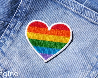Rainbow Heart Sew on Patch Embroidered Patch Applique Patches for Backpacks Patches For DIY Lover LGBTQ Patch Rainbow Pride